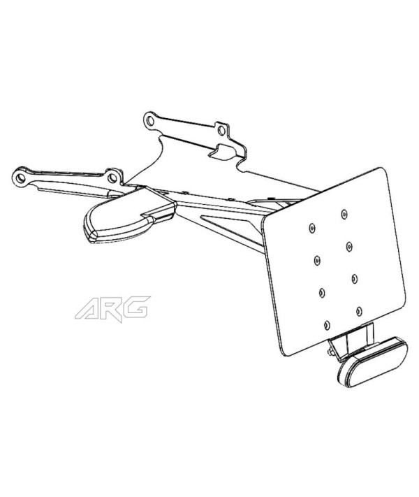 Support de plaque d'immatriculation centrale compatible sacoche pour Indian FTR 1200