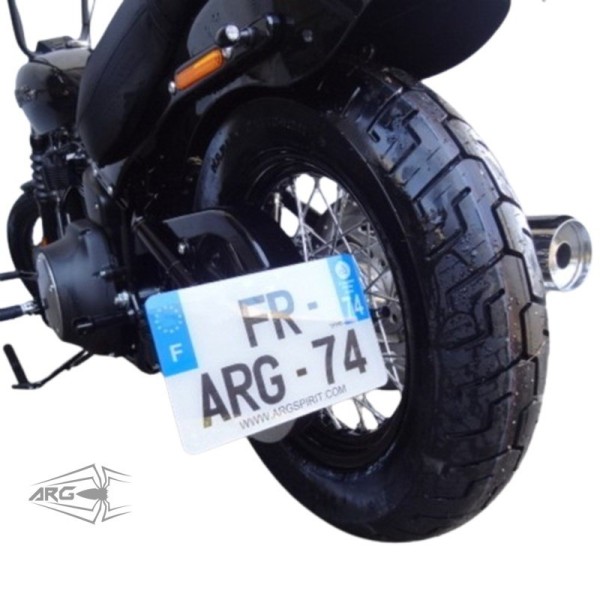 ARG Spirit: Support de plaque d'immatriculation latérale avec éclairage LED pour Harley-Davidson Softail 18 Slim, Street Bob, De