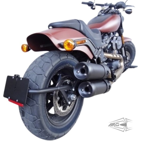 ARG Spirit: Support de plaque d'immatriculation latérale avec éclairage LED pour Harley-Davidson Softail 18 Fat Bob