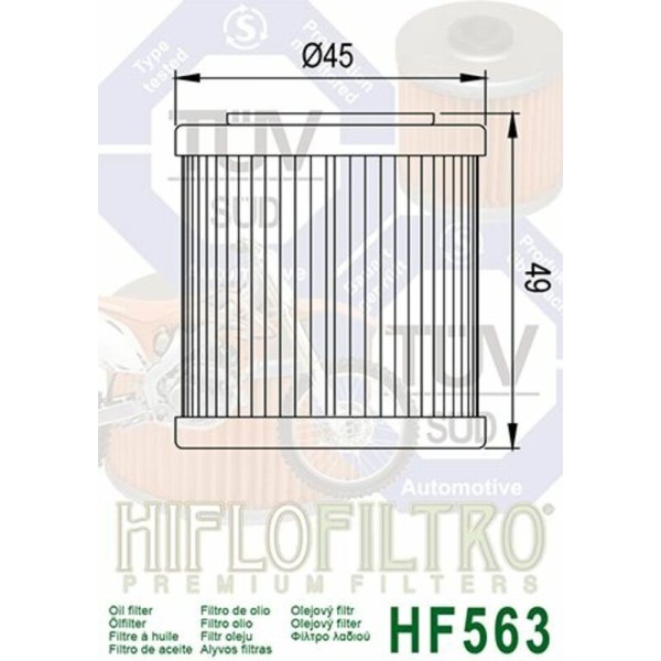 ARG Spirit: Filtre à huile HIFLOFILTRO - HF563 pour ajp pr7
