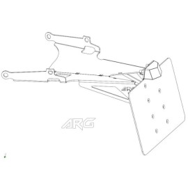 ARG Spirit: Support de plaque d'immatriculation centrale compatible sacoche pour Indian FTR 1200
