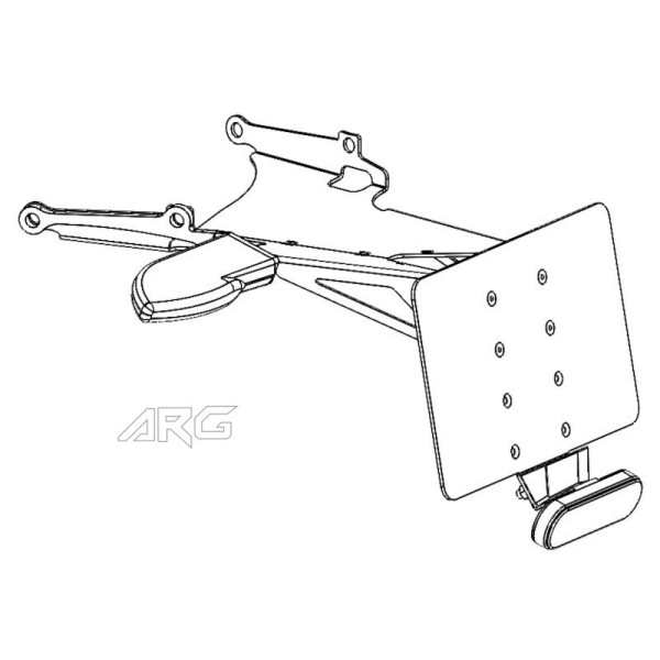 ARG Spirit: Support de plaque d'immatriculation centrale compatible sacoche pour Indian FTR 1200