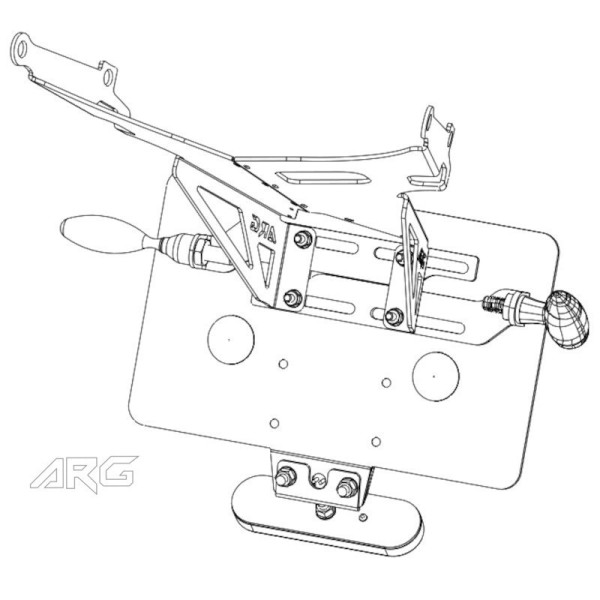 ARG Spirit: Support de plaque d'immatriculation centrale compatible sacoche pour Indian FTR 1200