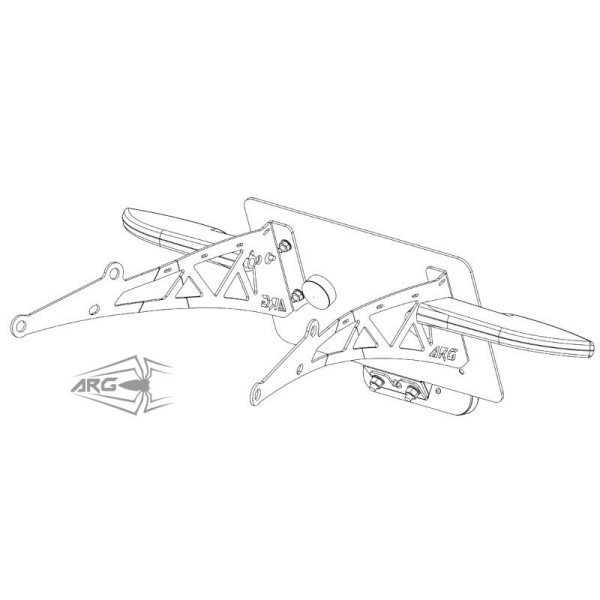 ARG Spirit: Support de plaque d'immatriculation centrale double pour Indian FTR 1200