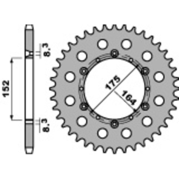 Couronne PBR acier standard - 520 - Z47 YAMAHA TT-R 250